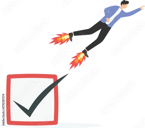 Fototapeta Boost your career development, Getting fast promotion job, career growth, reach higher position in short time, quick self development concept,

