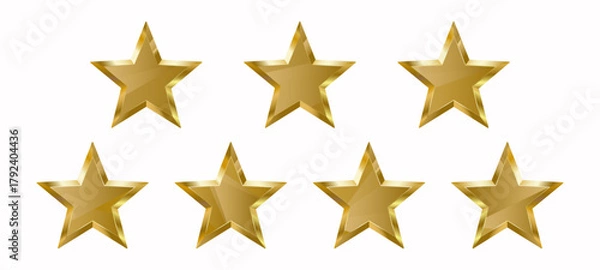 Obraz Set of vector golden stars isolated on white background. EPS10