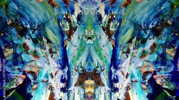 Fototapeta Abstract art background . Hand painting artwork on canvas .