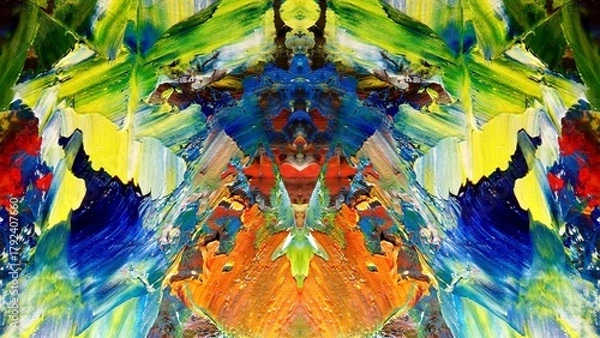 Fototapeta Abstract art background . Hand painting artwork on canvas .