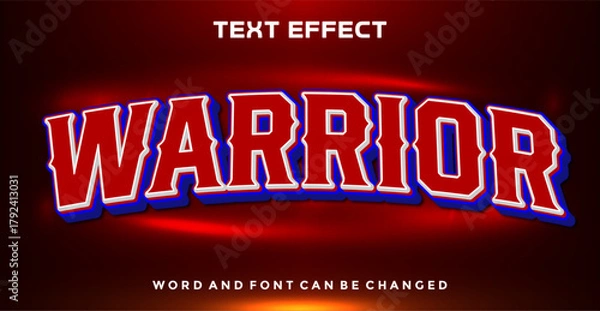 Fototapeta Warrior editable text effect