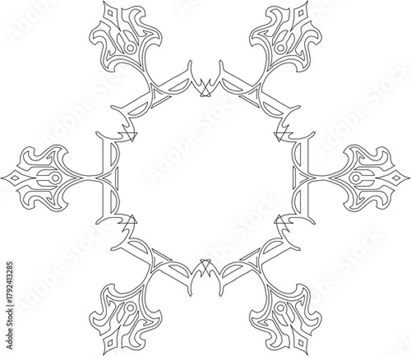 Fototapeta sketch vector illustration silhouette design icon symbol ornament decoration decoration mandala abstract modern classic vintage ethnic symmetric 