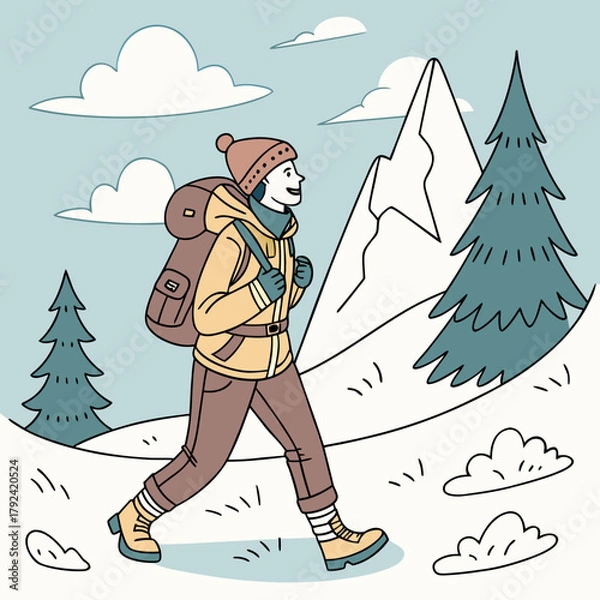 Obraz skiing in the mountains