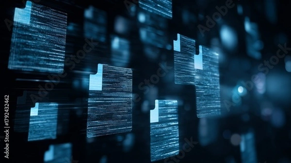 Obraz Digital folders symbolize organized ecm and asset management.