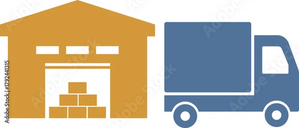 Obraz 物流倉庫　トラック　アイコン