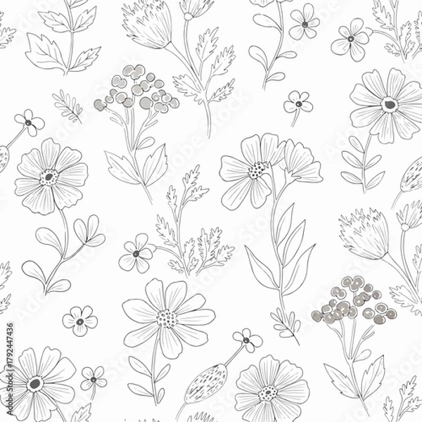 Fototapeta seamless floral background
