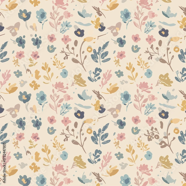 Fototapeta seamless pattern with flowers