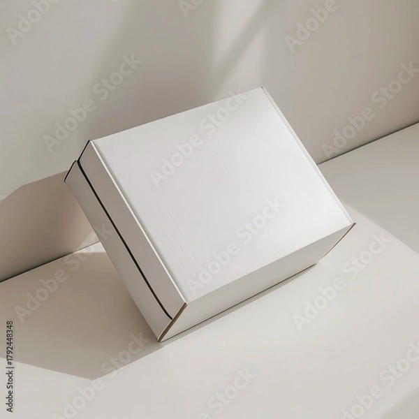 Obraz Isolated blank white cardboard gift box template for package design
