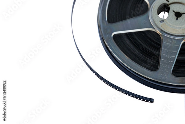 Obraz Film reel close-up on transparent background