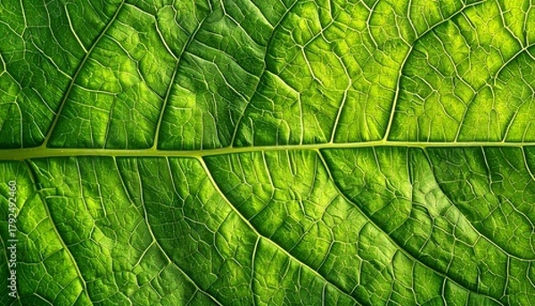 Fototapeta Fresh green leaf texture, leaf macro background