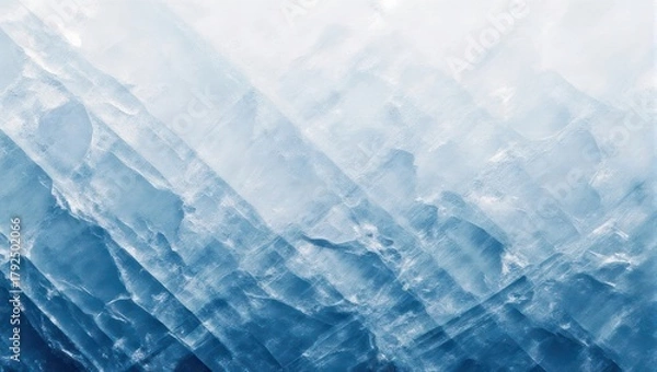 Fototapeta Abstract background of fractured blue ice texture.