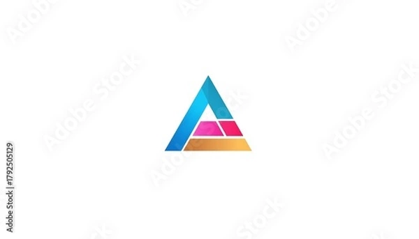 Fototapeta Abstract pyramid-like shape with colorful segments and gradients