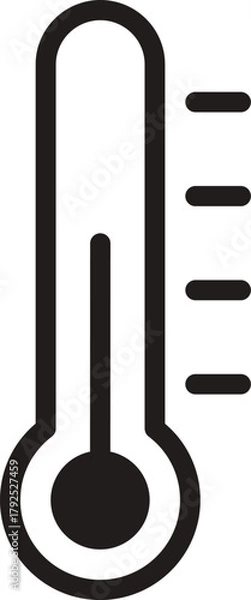 Fototapeta Temperature icon. thermometer temperature education science school physics vector icon. Thermometer outline icon vector. 