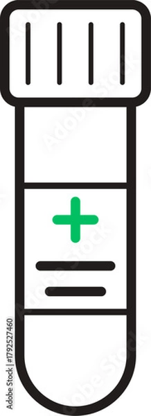 Fototapeta Vector illustration of a Test tube. Test tube icon. Laboratory test tube icon. chemistry, and medical design element vector