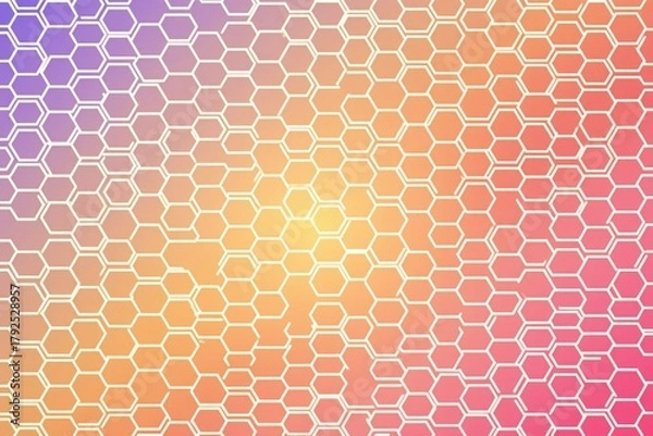 Fototapeta Abstract digital gradient honeycomb pattern background modern design