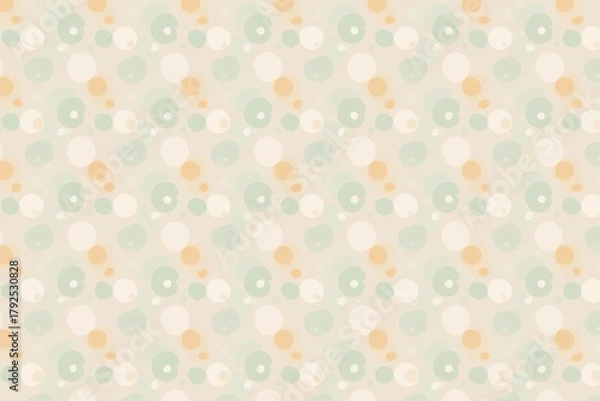 Fototapeta Soft pastel watercolor dots seamless pattern on beige background