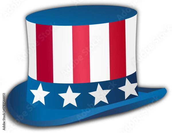 Fototapeta American Flag Uncle Sam Hat
