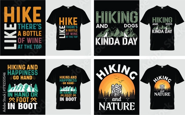 Fototapeta Hiking Adventure Quote TShirt Bundle