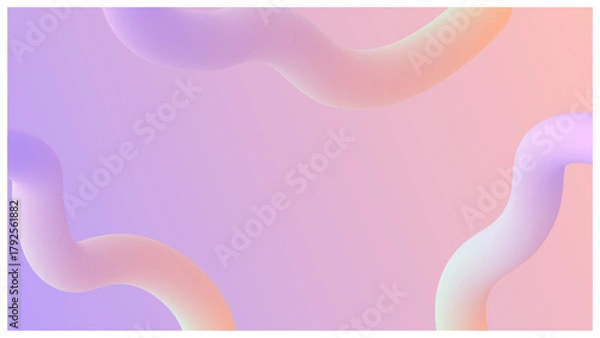 Obraz グラデーション立体チューブのフレーム背景 (淡いピンクと紫 ゆめかわ)	
