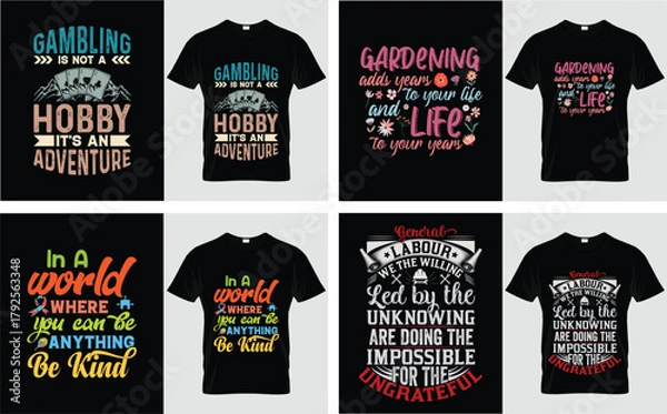 Fototapeta Motivational Quote TShirt Design Set