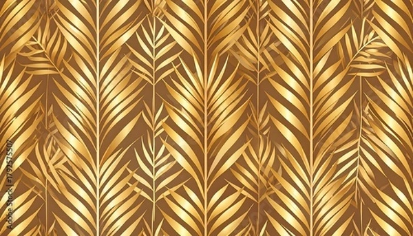 Obraz Dense golden leaf patterns layered across a warm brown backdrop create a visually rich textured surface