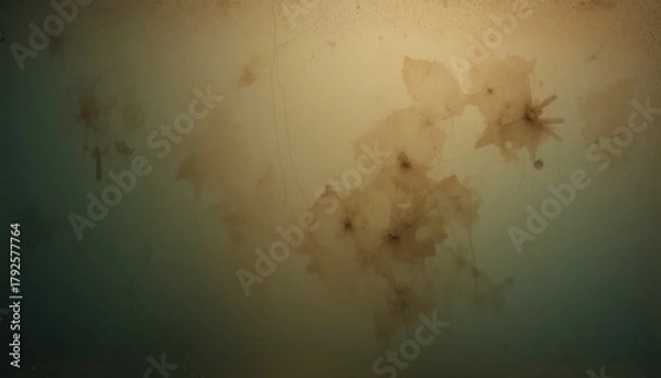 Obraz Abstract film background in brown and green gradient, subtle scratches and dirt marks.
