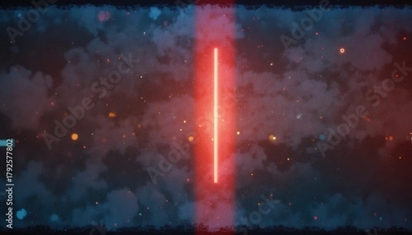 Obraz Vintage movie film overlay with color distortion, grainy noise, and faint vertical light stripe.