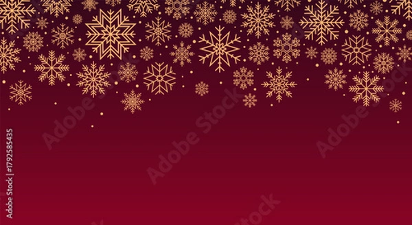 Fototapeta Christmas frame background with falling snowflakes. Vector illustration