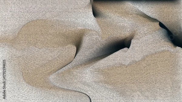 Obraz Beige Linen Draped Fabric Folds – Neutral Abstract Texture Background