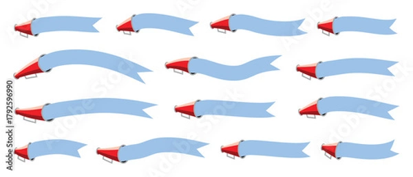 Fototapeta Hand Mike Ribbon Banner Vector Art - Ribbons Banner templates vector