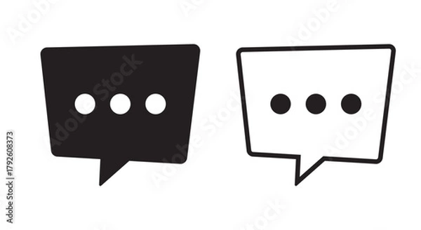 Fototapeta Chat Icon – Speech Bubble Symbol, Talk, Conversation, and Messaging Sign.