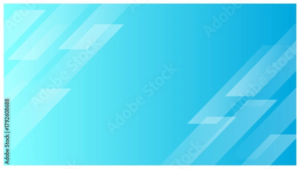 Obraz 斜め青ラインの幾何学的なグラデーション背景 (ビジネス・テクノロジー) 水色
