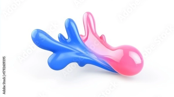 Fototapeta Abstract Cloud Data Migration Visualization with Geometric Elements in Vivid Colors