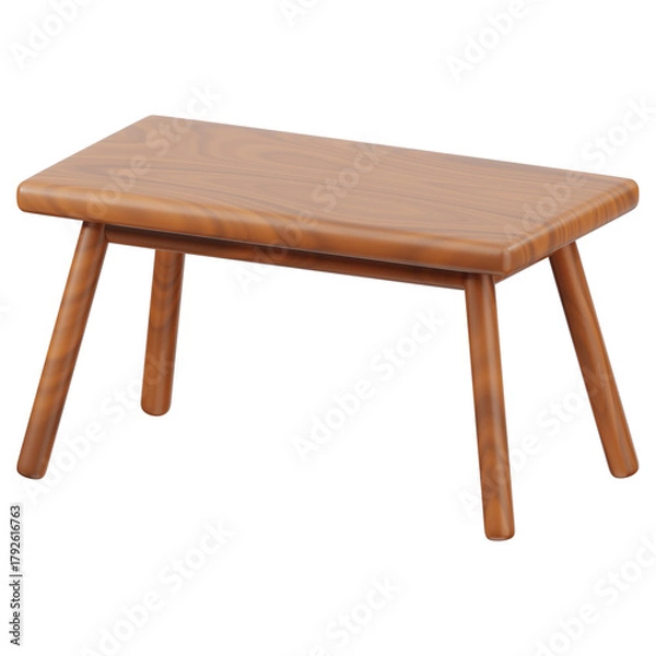 Obraz 3D table icon. 3D icon render of table with transparent background.