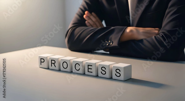 Fototapeta Business Process Management - A Man Overseeing the Process.