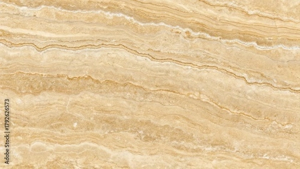Obraz Polished travertine stone with smooth natural patterns showcasing earthy tones and unique textures for home decor and design