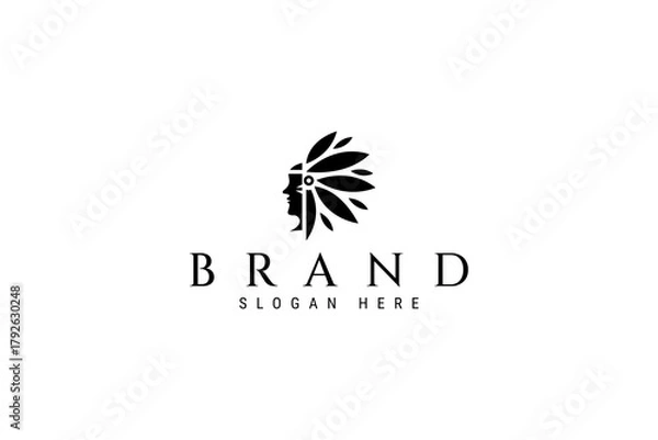 Fototapeta Apache Indian Tribe Logo Icon Design Template