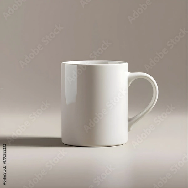 Fototapeta White Ceramic Mug Mockup on Table in Soft Sunlight

Minimalist Blank Coffee Mug Mockup for Design Presentation, Clean White Mug Mockup with Natural Light Shadows, Realistic Empty Mug Mockup for Brandi