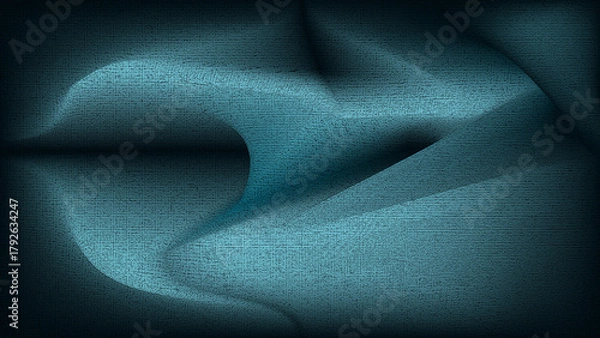 Obraz Abstract Draped Fabric Folds – Teal Turquoise Canvas Texture Background