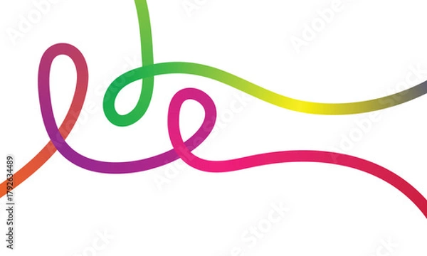 Fototapeta Abstract Gradient Wavy Lines Vector Design on White Background.