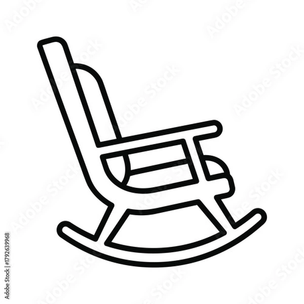 Obraz Simple line drawing of a rocking chair