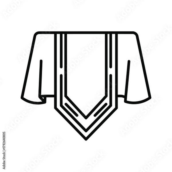 Obraz Outline icon of a graduation cap and gown