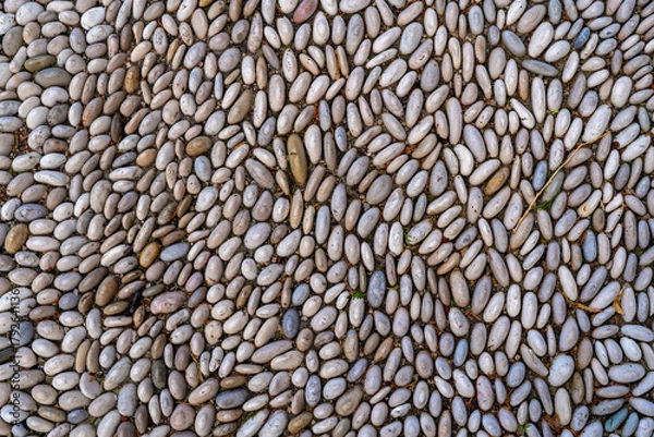 Fototapeta A surface made of pebbles arranged in rows.