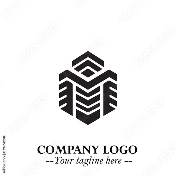 Fototapeta Black and White Chibi Boy Illustration with Jacket and Boots in Bold Thick Line Art Minimal Style