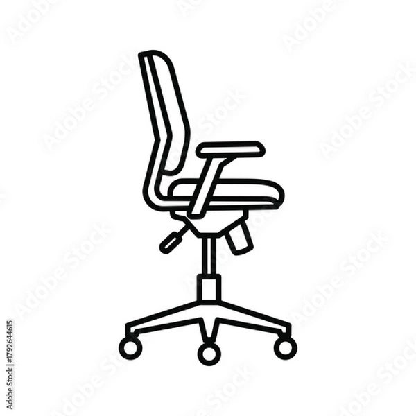 Obraz Line art icon of an office chair with wheels