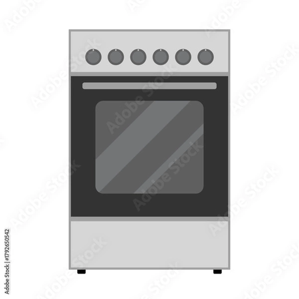 Obraz Modern Electric Oven Vector Illustration. Ideal for use in kitchen appliance graphics, household product presentations, infographics or educational materials.