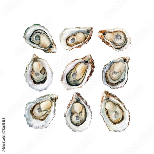 Obraz Oysters on Transparent Background
