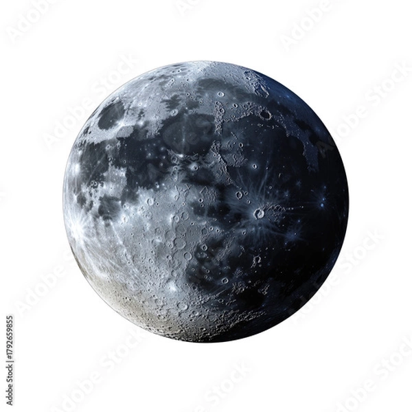 Obraz Full moon close up against Transparent Background