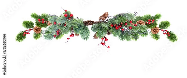Obraz Christmas garland isolated on transparent background 