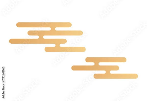 Obraz Gold Japanese Cloud Pattern – Traditional Asian Decorative Element